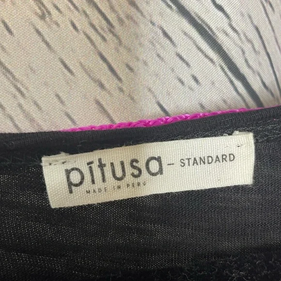 Pitusa Gaia Kaftan Black Pink Trim OS - Picture 8 of 10